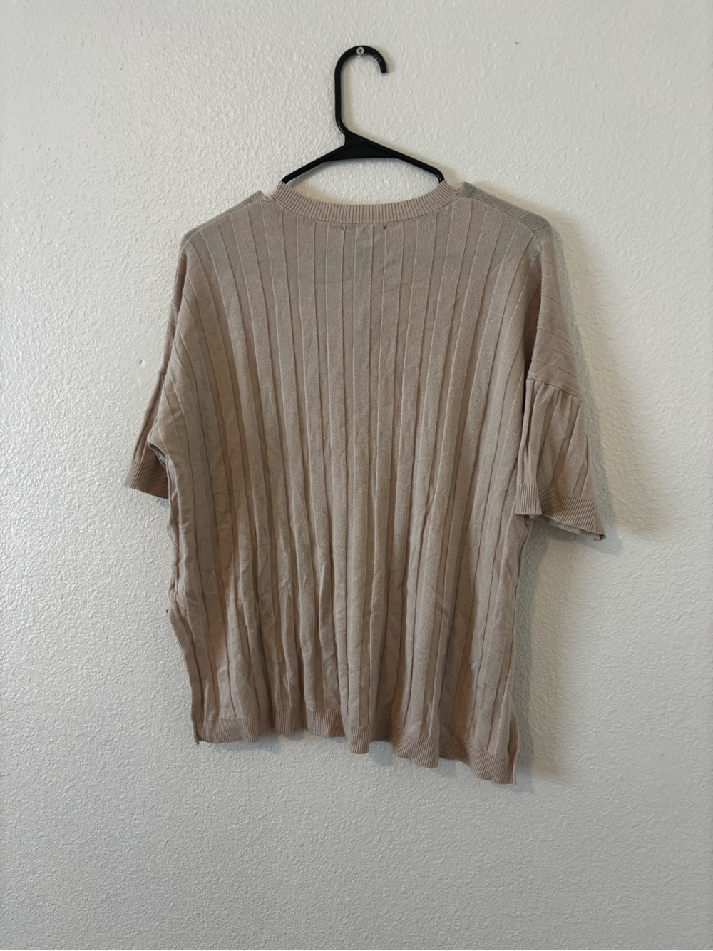 Lumiere Ribbed Henley Top - Beige Blush - Picture 2 of 3